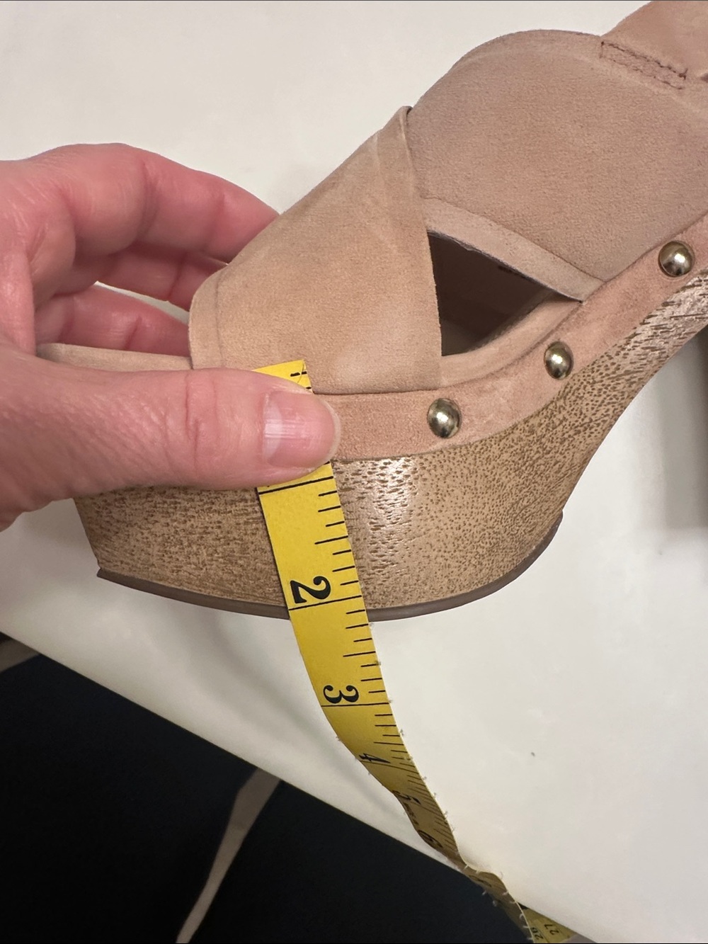 Vince Camuto Taupe Suede Crisscross Platform Sandals - Picture 7 of 9